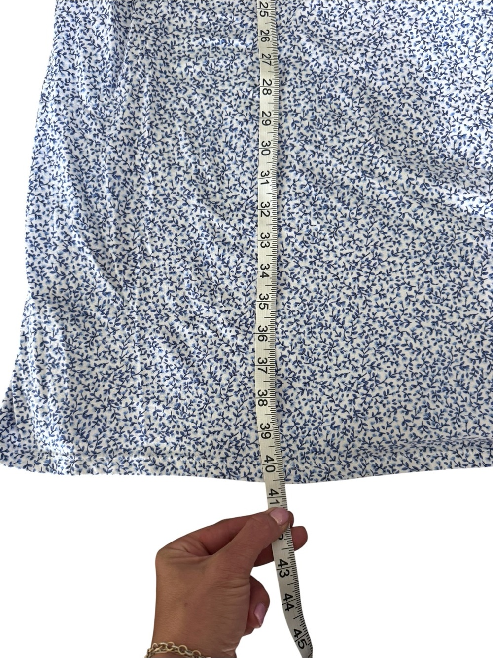 Blue Floral Cotton Cottagecore Lounge Dress Nightgown Plus Size 3X Pockets - Picture 5 of 6